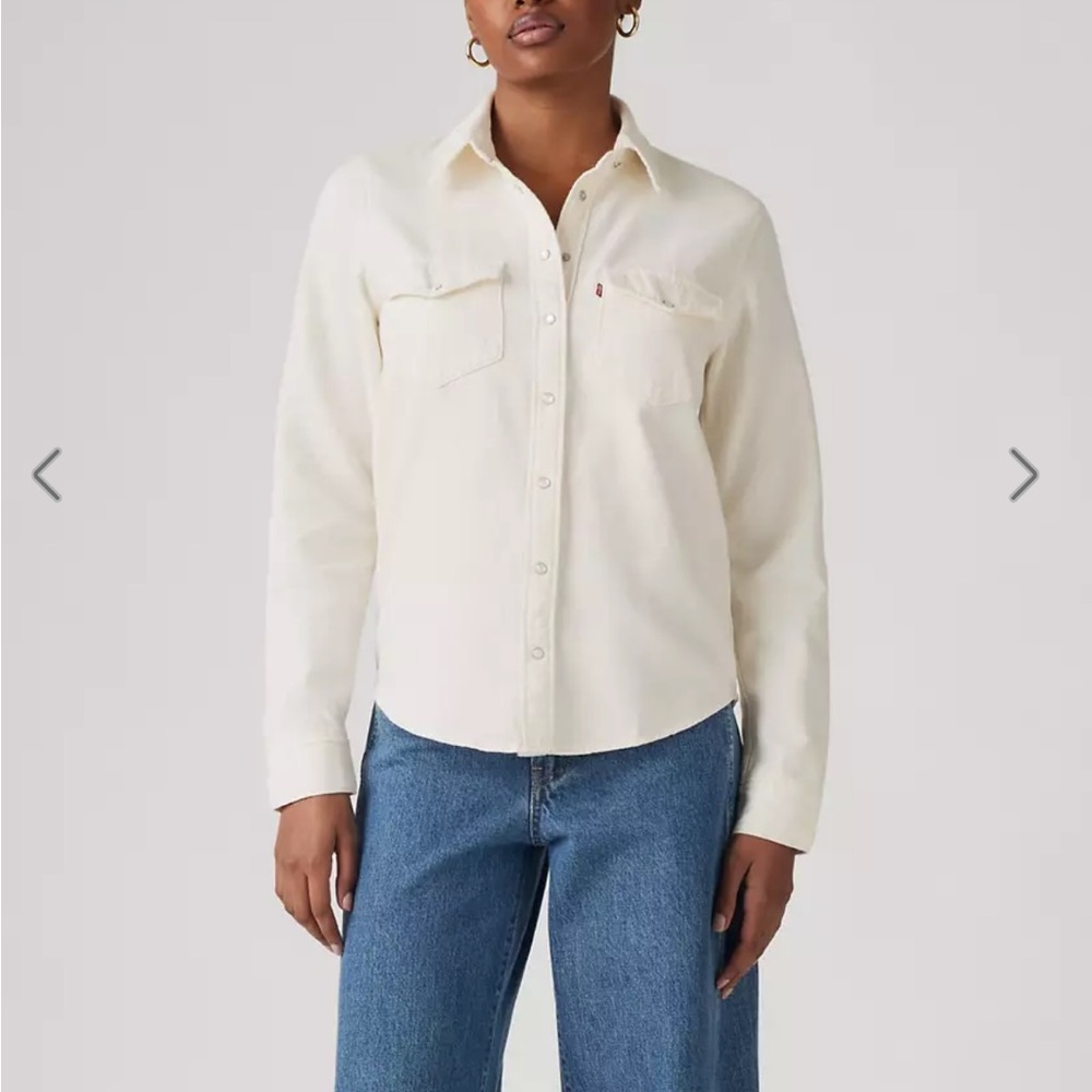 Levi’s White (Ecru) Western Long Sleeve Snap-Up Shirt - Picture 6 of 11